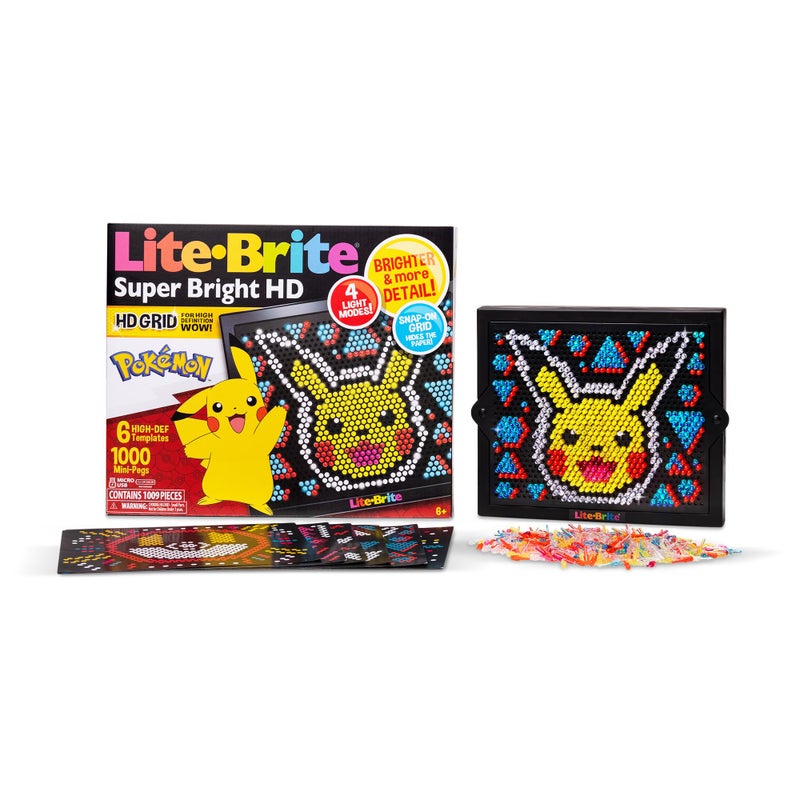 Lite Brite Super Bright HD  Pokemon Edition - Creative Retro Light-Up Screen - Educational Play for Children  Enhances Creativity  Gift for Boys and Girls Ages 6+ - Image 1